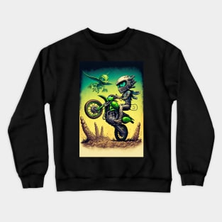 Monster Riding Dirt Bike Anime Style Crewneck Sweatshirt